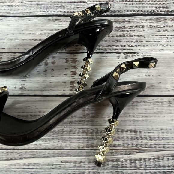 Cape Robbin Ultra Heels Stilettos Shoes sz 10 Black Gold Studs Cocktail Wedding - Picture 7 of 13